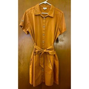 Short sleeve button up shirt dress